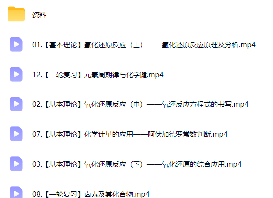 2027 高三高考化学 马旭悦 一轮暑假班