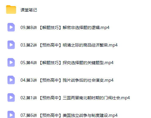 2027高中高一历史 任旺 暑假班