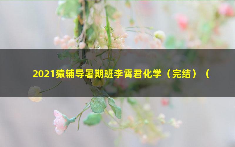 2021猿辅导暑期班李霄君化学(完结)(高清视频)