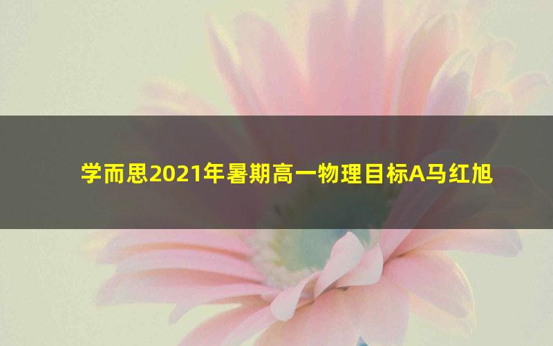 学而思2021年暑期高一物理目标A马红旭(2022学年)(完结)(6.02G高清视频)
