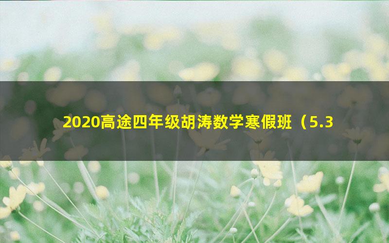 2020高途四年级胡涛数学寒假班(5.30G高清视频)