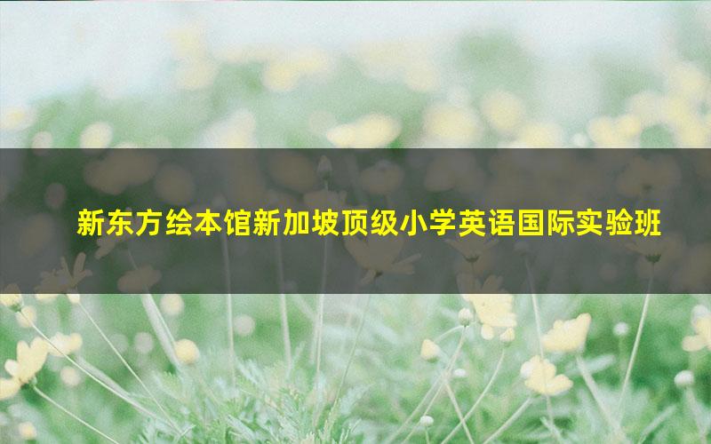 新东方绘本馆新加坡顶级小学英语国际实验班综合课程