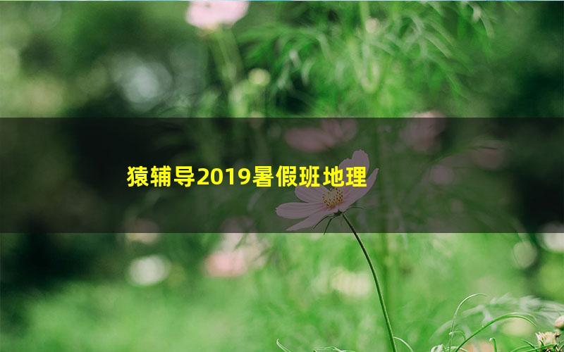 猿辅导2019暑假班地理