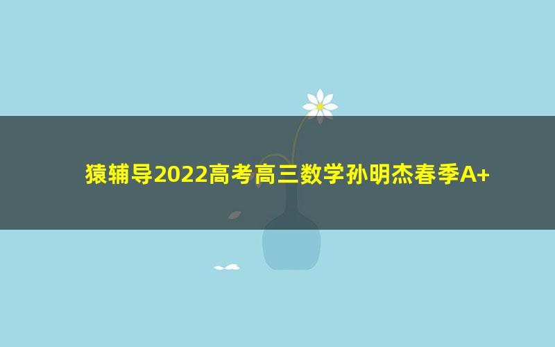 猿辅导2022高考高三数学孙明杰春季A+班