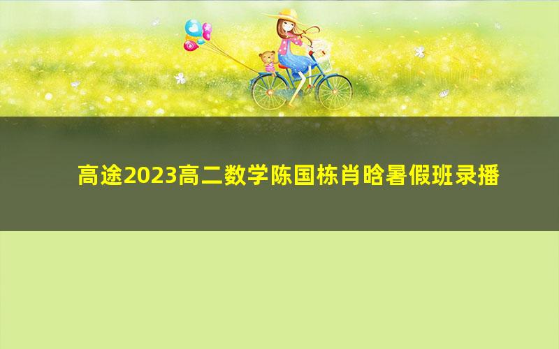 高途2023高二数学陈国栋肖晗暑假班录播课(知识切片)