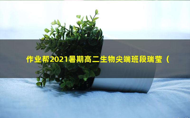 作业帮2021暑期高二生物尖端班段瑞莹(完结)(10.8G高清视频)