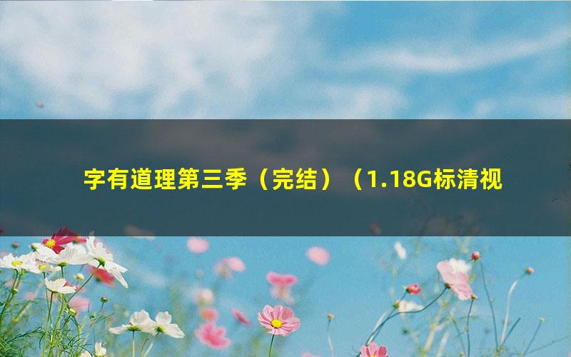 字有道理第三季(完结)(1.18G标清视频)