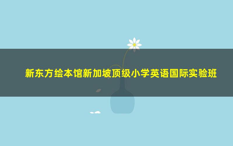 新东方绘本馆新加坡顶级小学英语国际实验班词汇课程