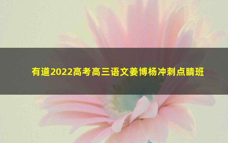 有道2022高考高三语文姜博杨冲刺点睛班(押题课)