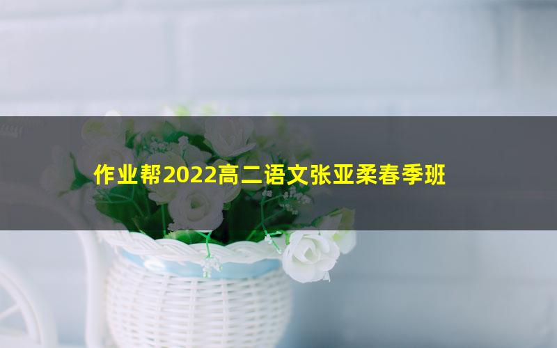 作业帮2022高二语文张亚柔春季班