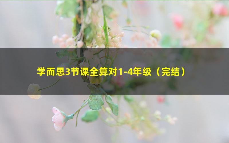 学而思3节课全算对1-4年级(完结)