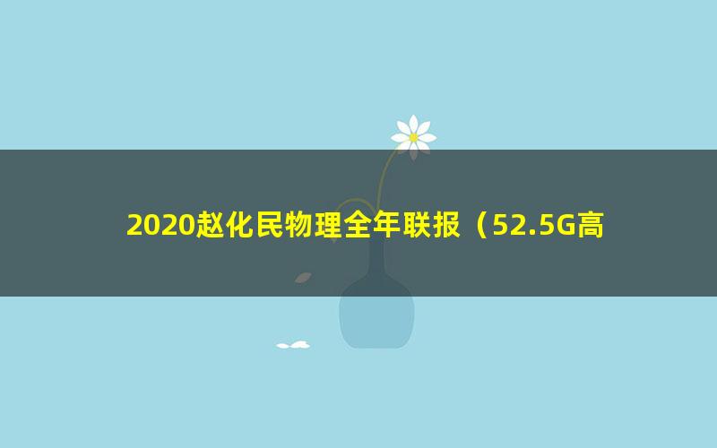 2020赵化民物理全年联报(52.5G高清视频)