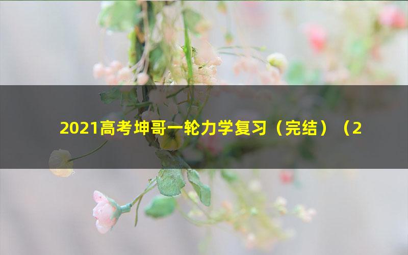 2021高考坤哥一轮力学复习(完结)(28.4G高清视频)