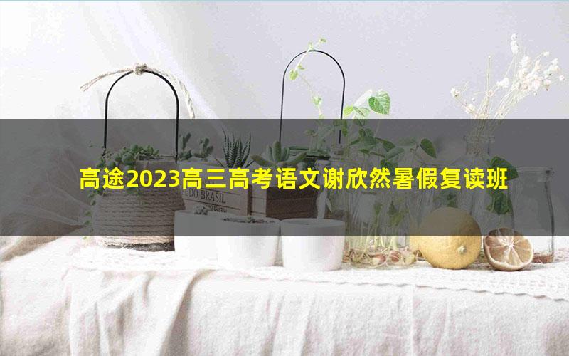 高途2023高三高考语文谢欣然暑假复读班