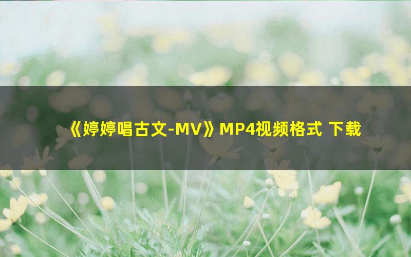 《婷婷唱古文-MV》MP4视频格式 下载