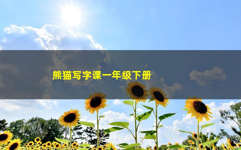 熊猫写字课一年级下册