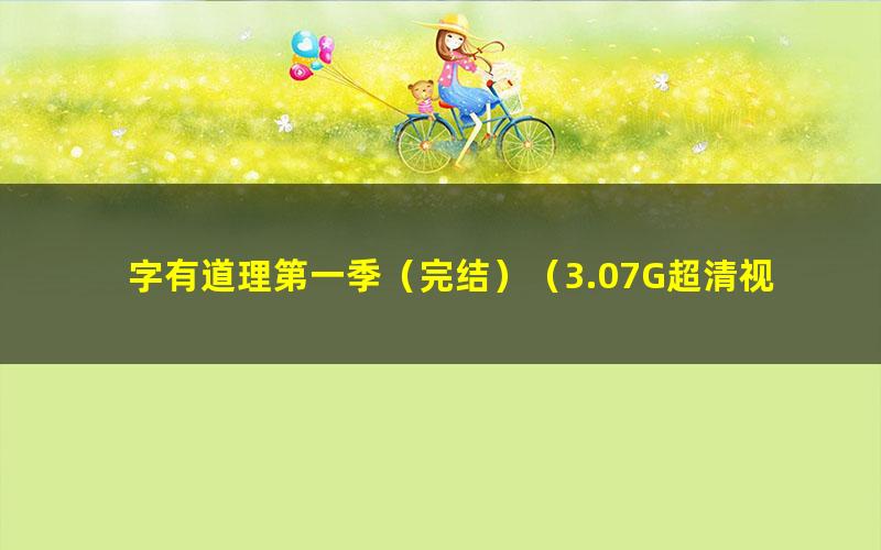 字有道理第一季(完结)(3.07G超清视频)