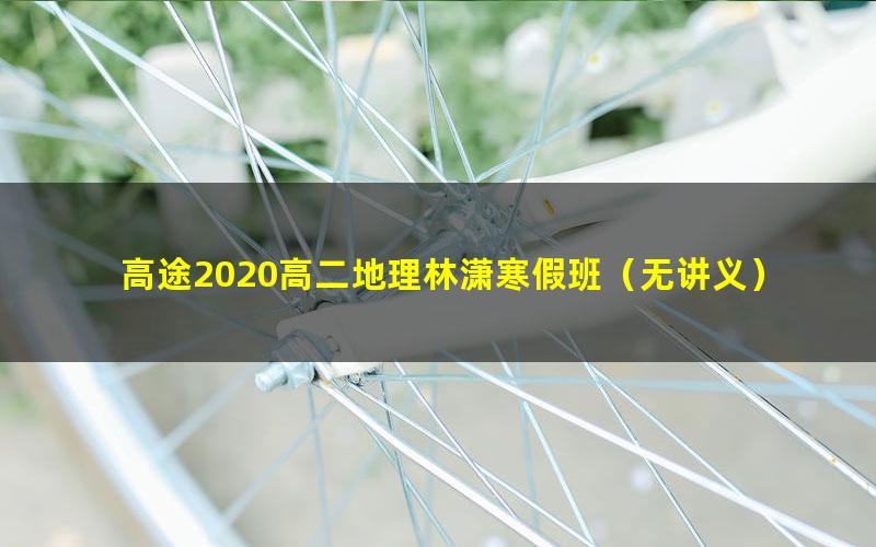 高途2020高二地理林潇寒假班(无讲义)(高清视频)