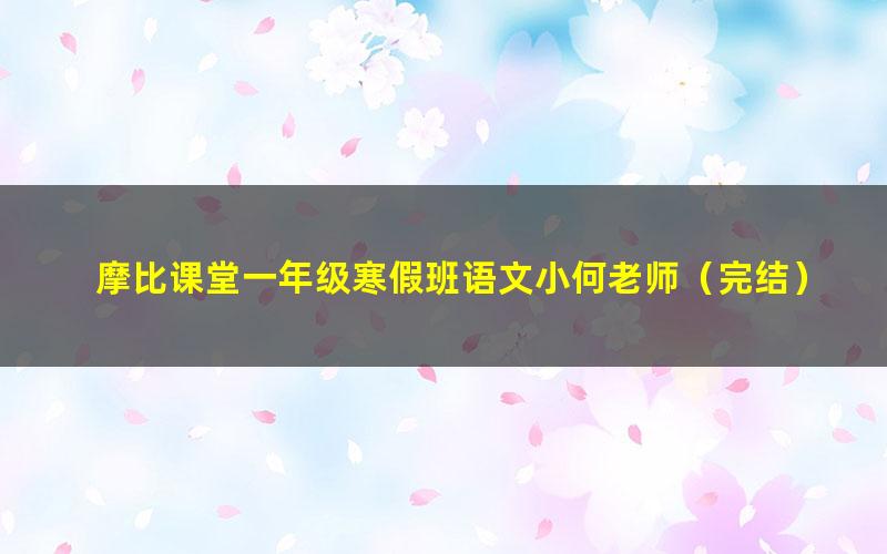 摩比课堂一年级寒假班语文小何老师(完结)(高清视频)