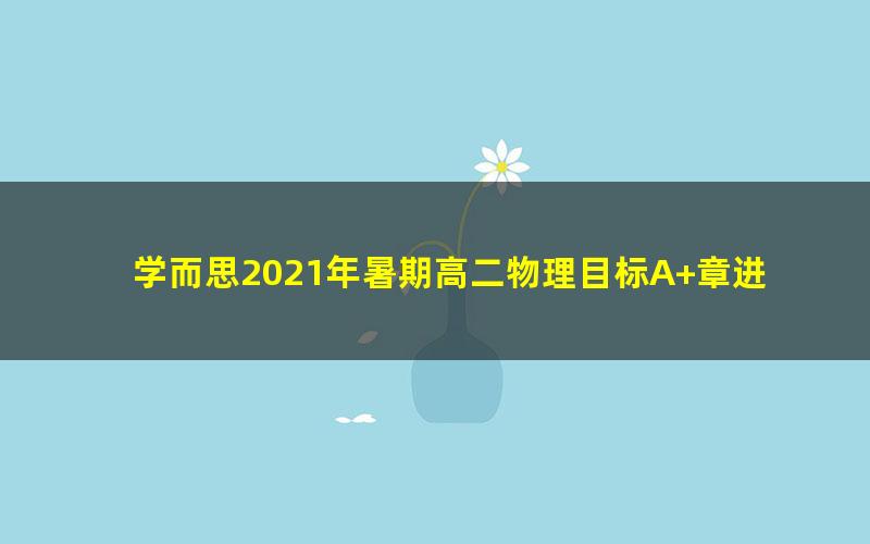 学而思2021年暑期高二物理目标A+章进(完结)(2022学年2.18G高清视频)