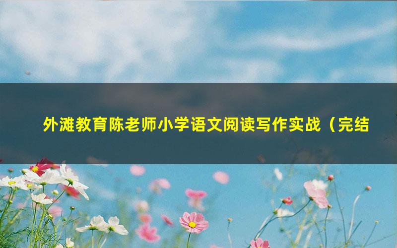 外滩教育陈老师小学语文阅读写作实战(完结)