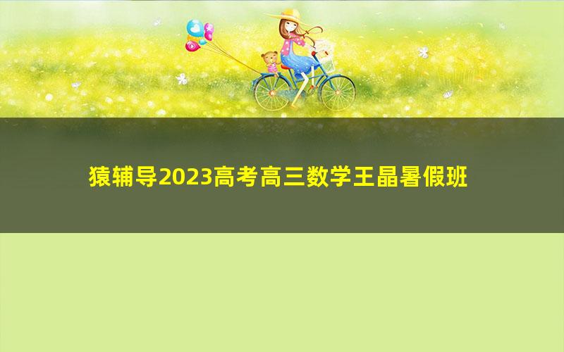猿辅导2023高考高三数学王晶暑假班