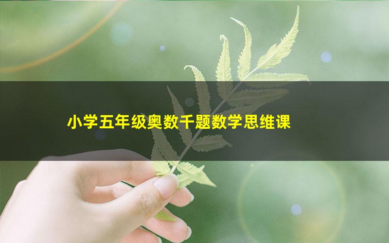 小学五年级奥数千题数学思维课