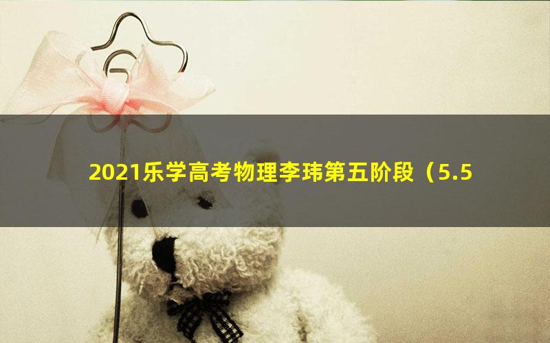 2021乐学高考物理李玮第五阶段(5.56G高清视频)