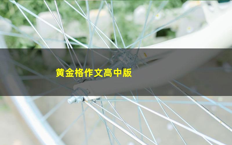 黄金格作文高中版