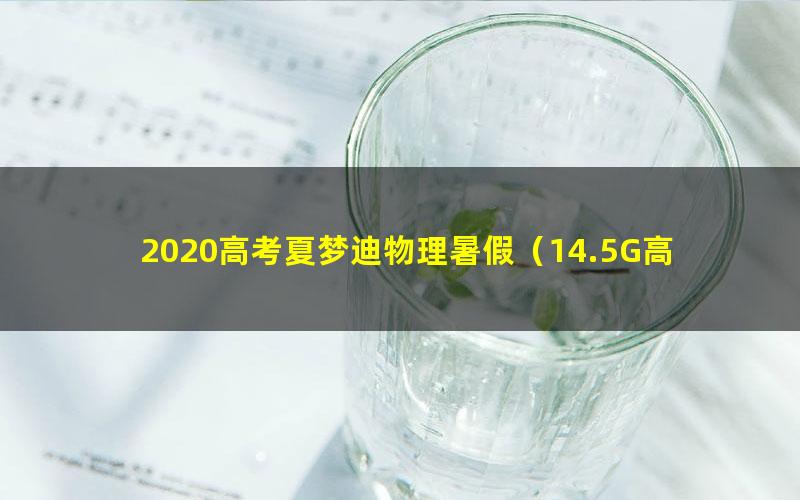 2020高考夏梦迪物理暑假(14.5G高清视频)