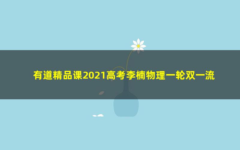 有道精品课2021高考李楠物理一轮双一流班(23.5G高清视频)