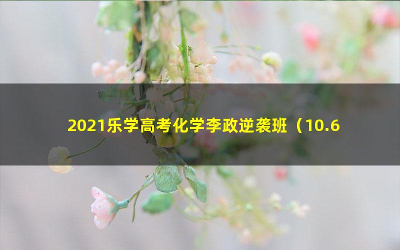 2021乐学高考化学李政逆袭班(10.6G高清视频)