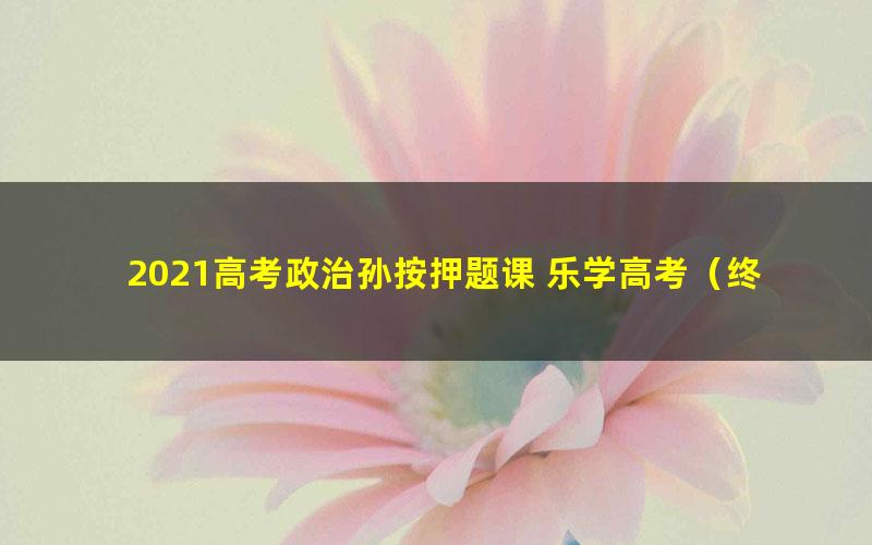 2021高考政治孙按押题课 乐学高考(终极预测)(高清视频)