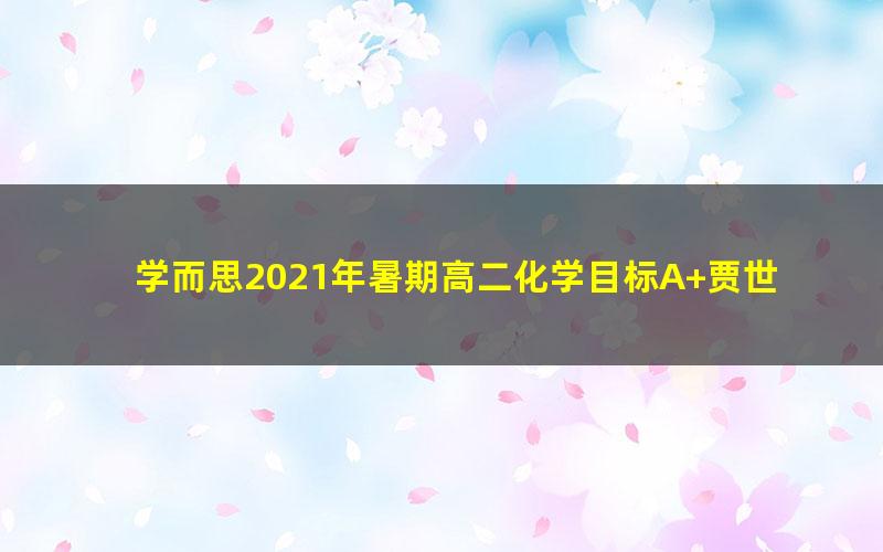 学而思2021年暑期高二化学目标A+贾世增(完结)(2022学年2.38G高清视频)