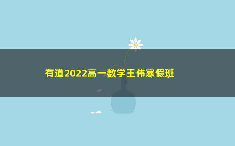 有道2022高一数学王伟寒假班