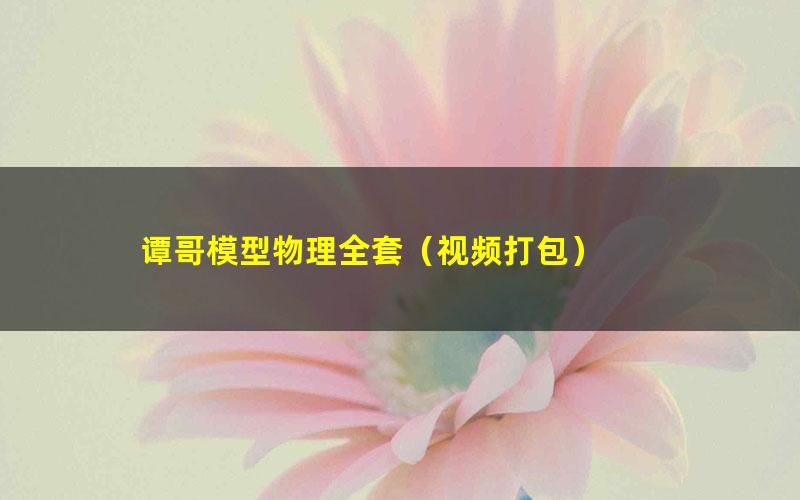 谭哥模型物理全套(视频打包)