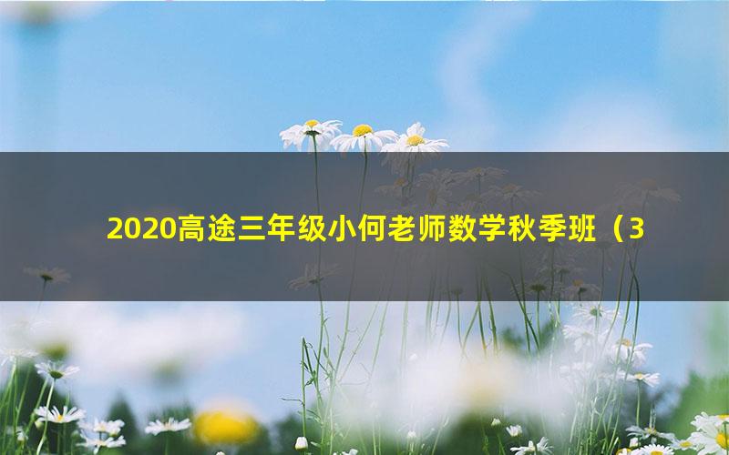 2020高途三年级小何老师数学秋季班(3.34G高清视频)
