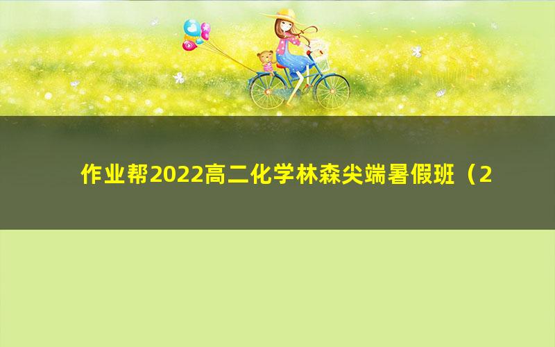 作业帮2022高二化学林森尖端暑假班(2.43G高清视频)