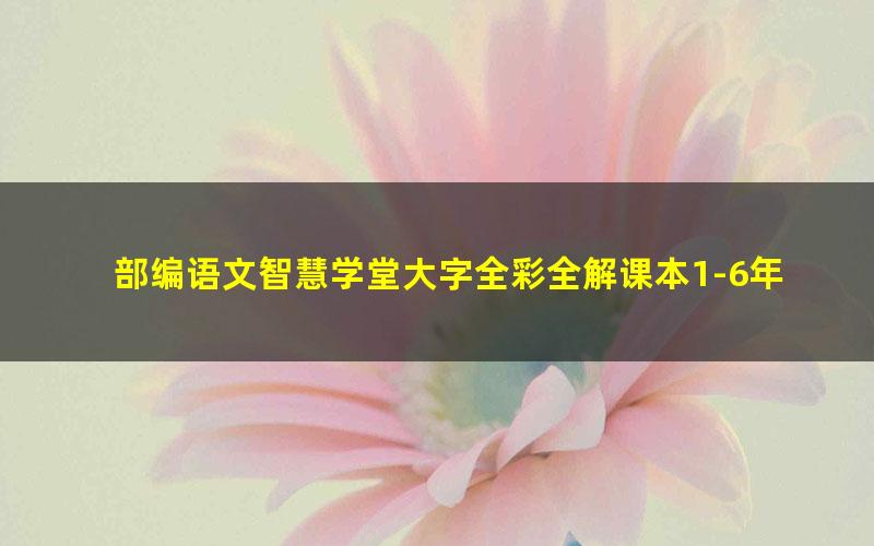 部编语文智慧学堂大字全彩全解课本1-6年级下册(1.24G PDF)