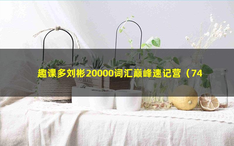 趣课多刘彬20000词汇巅峰速记营(74G高清视频完结)