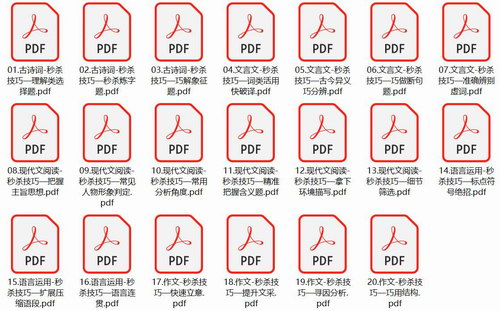 学魁榜2020语文最新技巧秒杀课讲义（20节课打包）