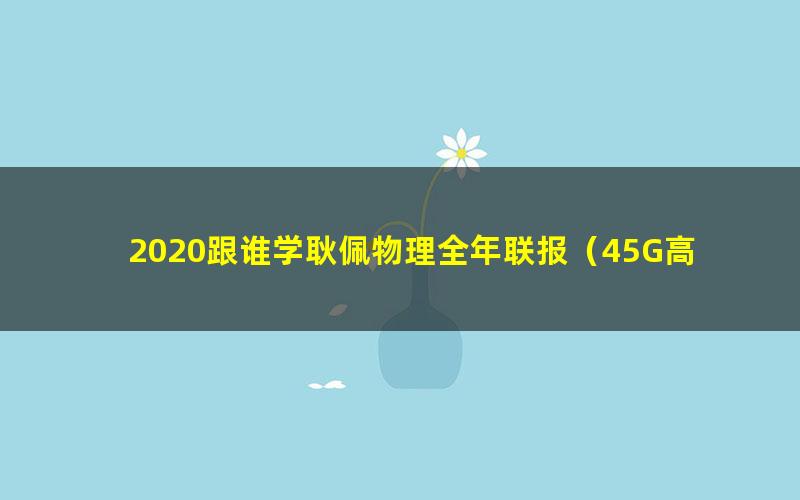 2020跟谁学耿佩物理全年联报(45G高清视频)
