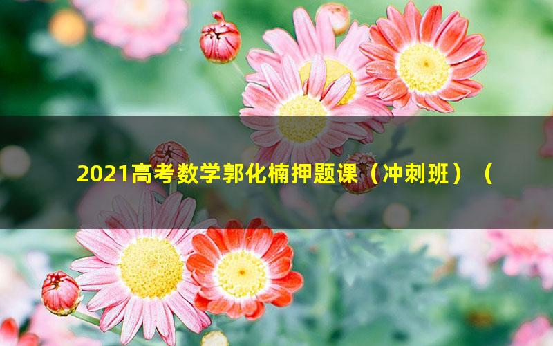 2021高考数学郭化楠押题课(冲刺班)(高清视频)