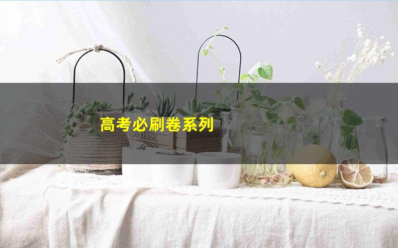 高考必刷卷系列