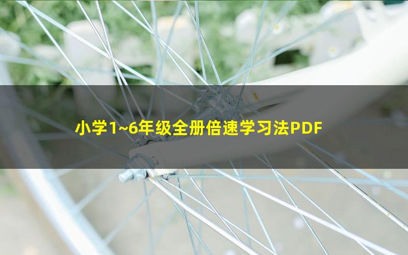 小学1~6年级全册倍速学习法PDF