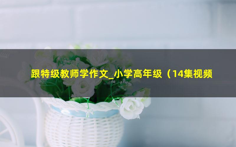 跟特级教师学作文_小学高年级(14集视频讲解)