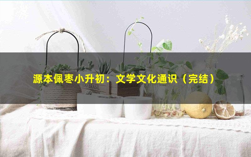 源本佩枣小升初:文学文化通识(完结)