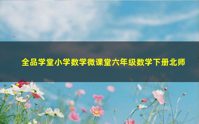 全品学堂小学数学微课堂六年级数学下册北师大版(24课时)(1.65G高清视频)