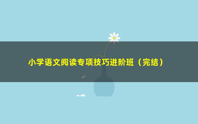 小学语文阅读专项技巧进阶班(完结)