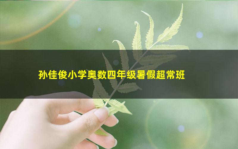孙佳俊小学奥数四年级暑假超常班